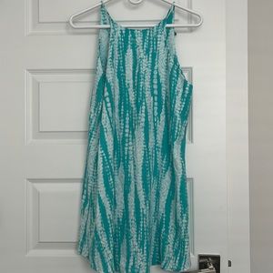 Pink lily blue and white sundress small